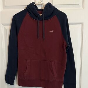 Hollister Burgundy and Navy Hoodie